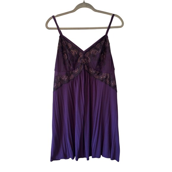 Soma Purple Blackberry Chemise Lingerie With Lace Detail Size L - Picture 1 of 10